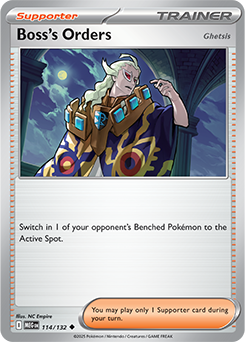 Uncommon Pokémon card Boss's Orders [Ghetsis] 114/132 from Mega Evolution expansion